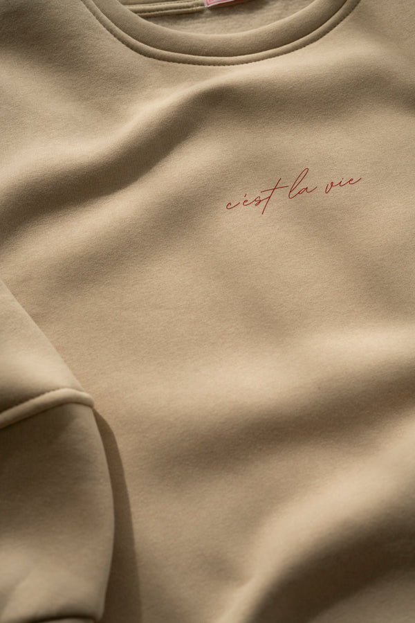 C’EST LA VIE BEIGE SWEATER