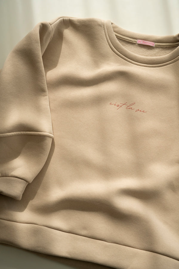 C’EST LA VIE BEIGE SWEATER