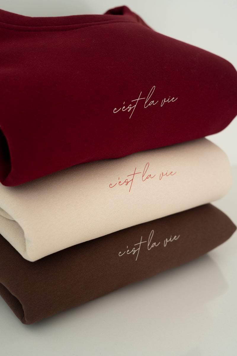 C’EST LA VIE BEIGE SWEATER