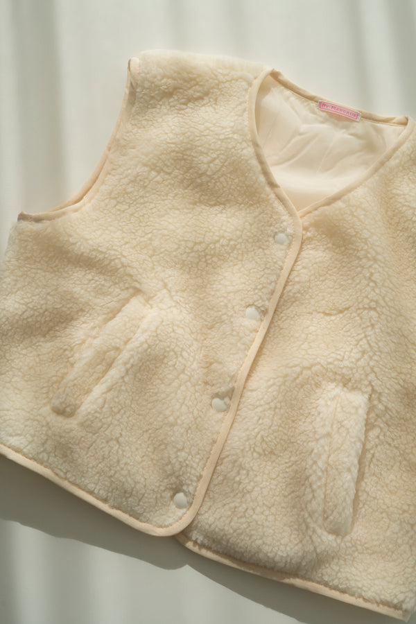 TEDDY GILET ECRU