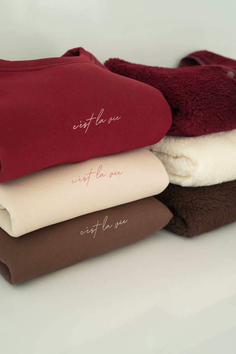 C’EST LA VIE BORDEAUX SWEATER