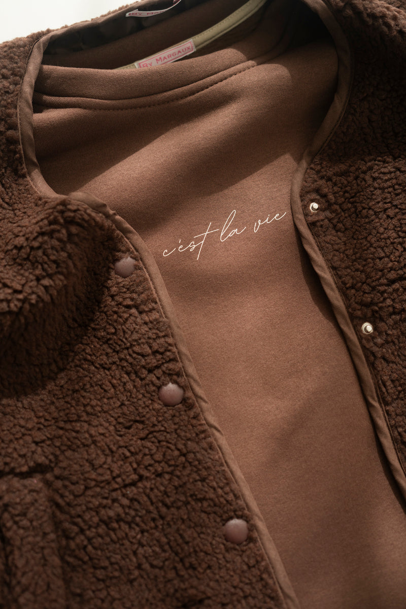 C’EST LA VIE BROWN SWEATER