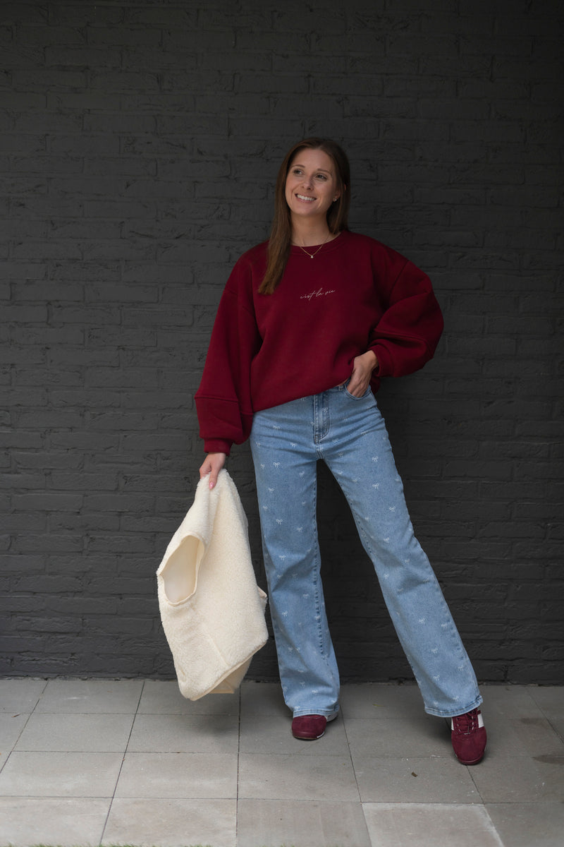 C’EST LA VIE BORDEAUX SWEATER