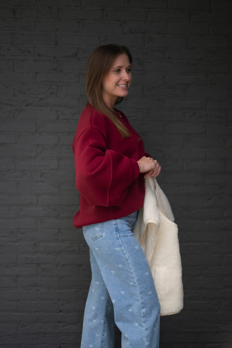 C’EST LA VIE BORDEAUX SWEATER