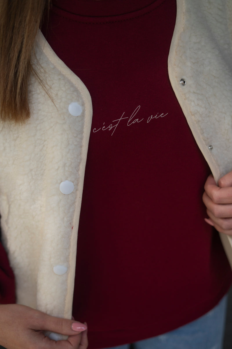 C’EST LA VIE BORDEAUX SWEATER
