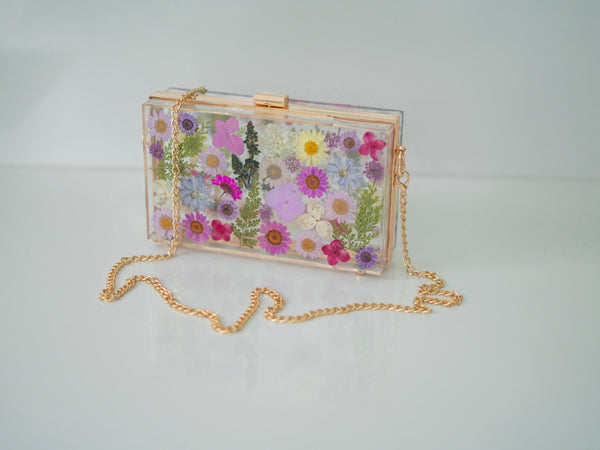 PURPLE FLORAL CLUTCH