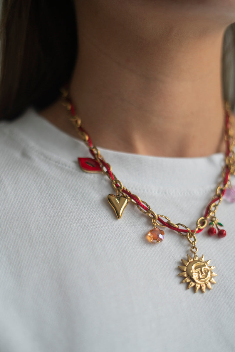 BORDEAUX CHARM NECKLACE