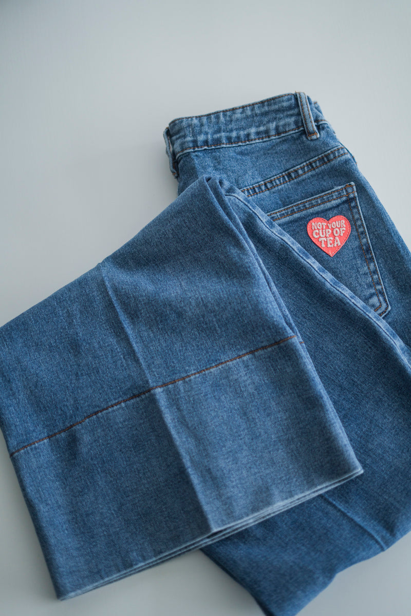 NOT YOUR CUP OF TEA WIDE LEG JEANS