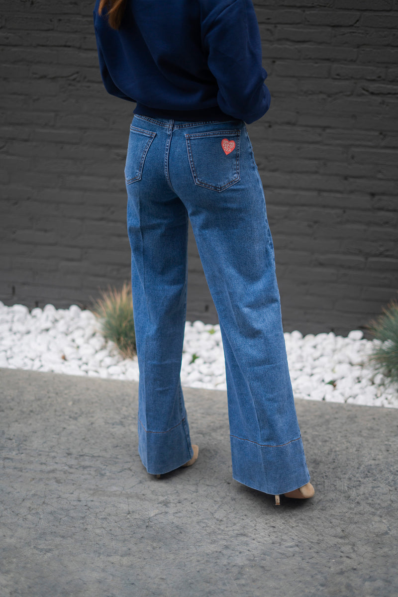 NOT YOUR CUP OF TEA WIDE LEG JEANS