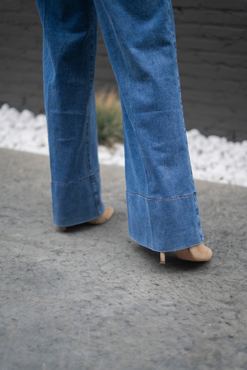 NOT YOUR CUP OF TEA WIDE LEG JEANS
