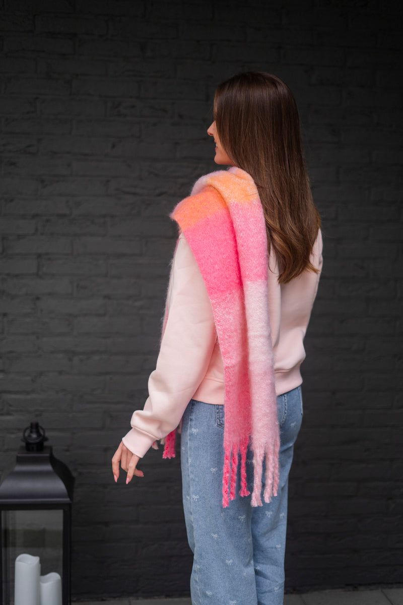 PINK CHECK SCARF