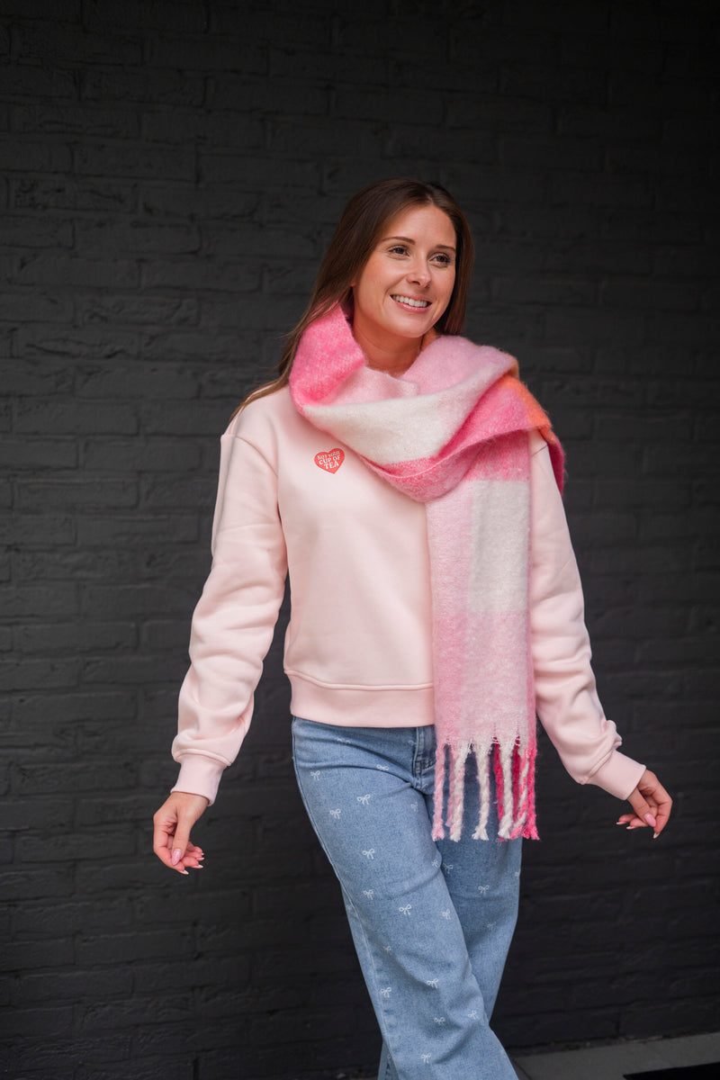 PINK CHECK SCARF