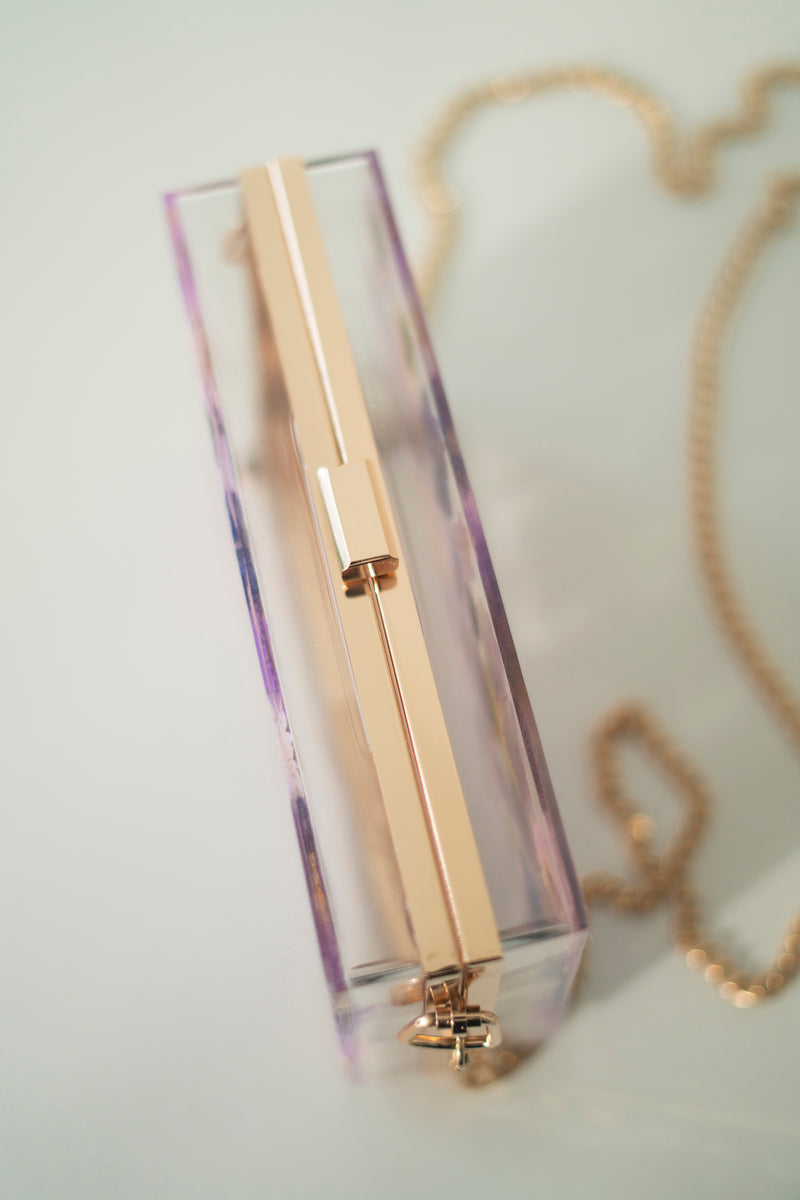 PURPLE FLORAL CLUTCH