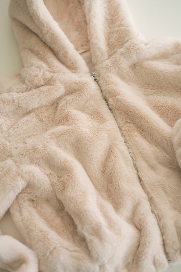 FAUX FUR ZIP HOODIE