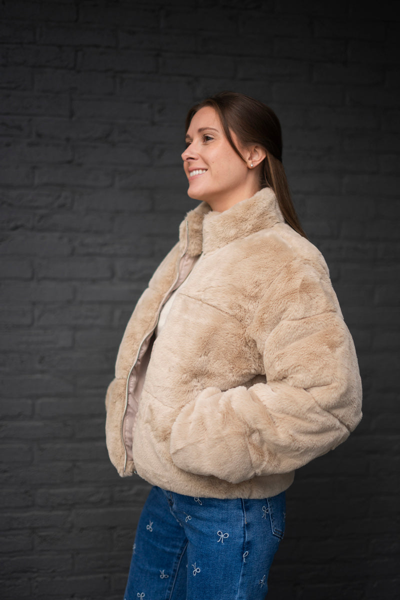 FAUX FUR PUFFER JACKET
