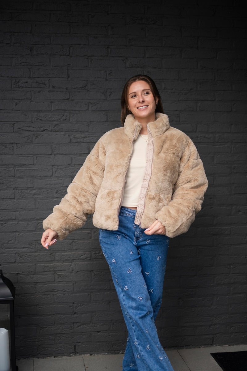 FAUX FUR PUFFER JACKET