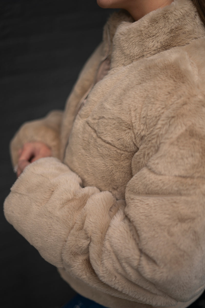 FAUX FUR PUFFER JACKET