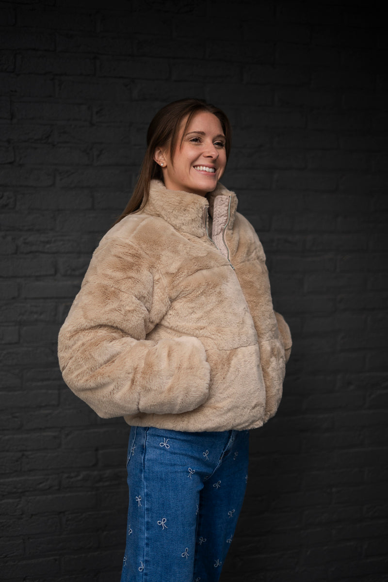FAUX FUR PUFFER JACKET