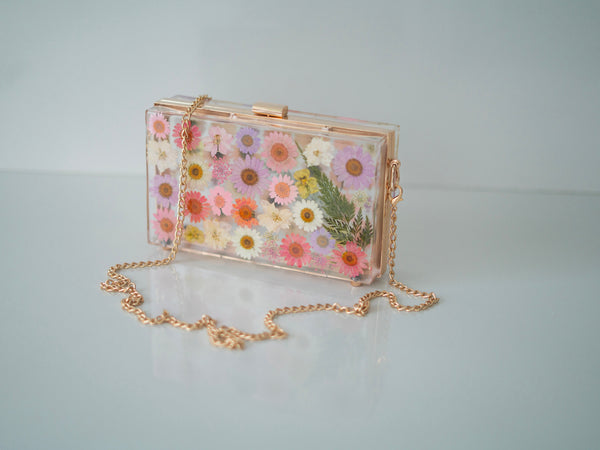 PASTEL PURPLE/PINK FLORAL CLUTCH