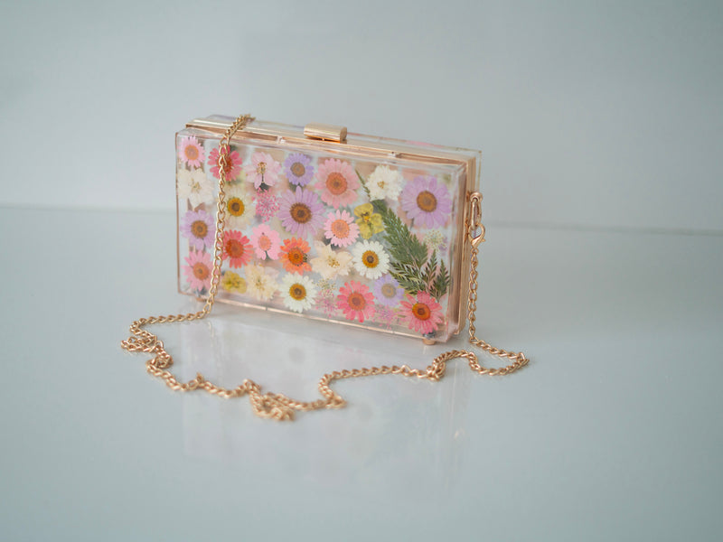 PASTEL PURPLE/PINK FLORAL CLUTCH