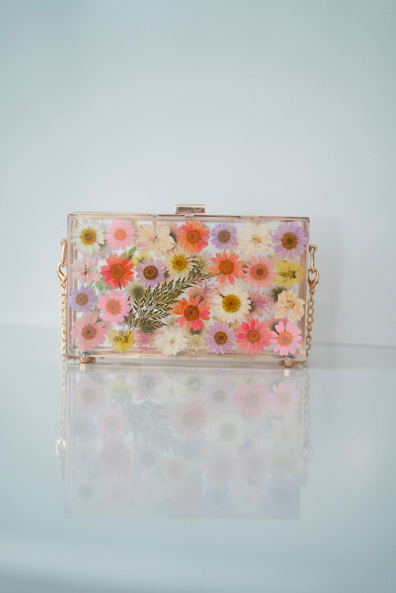 PASTEL PURPLE/PINK FLORAL CLUTCH