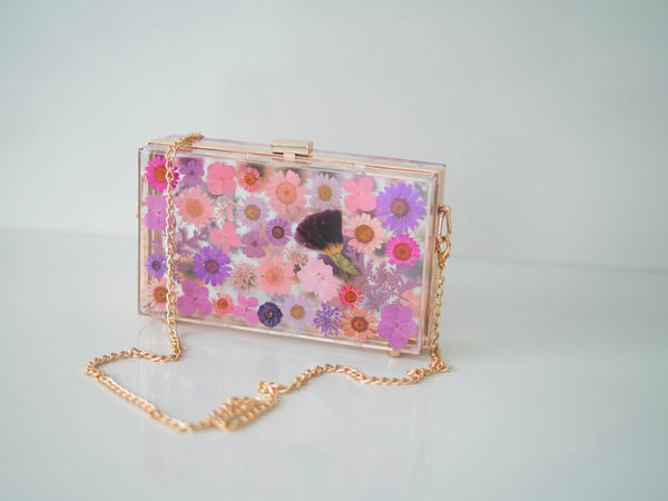 PURPLE/PINK FLORAL CLUTCH