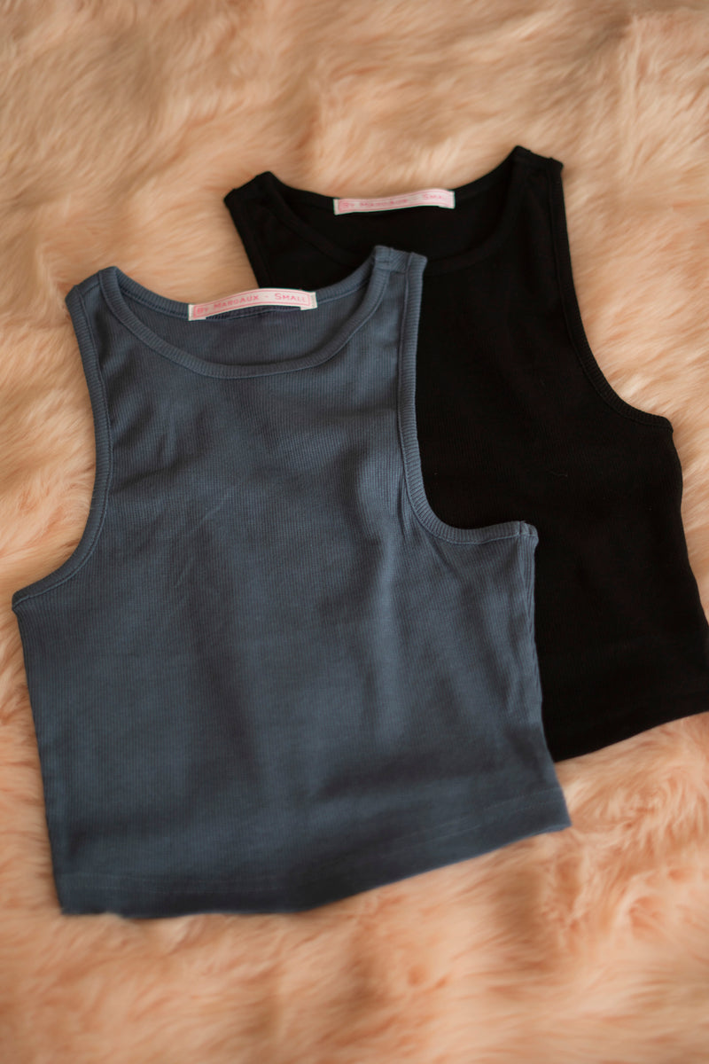 BASIC TOP BLACK AND BLUE