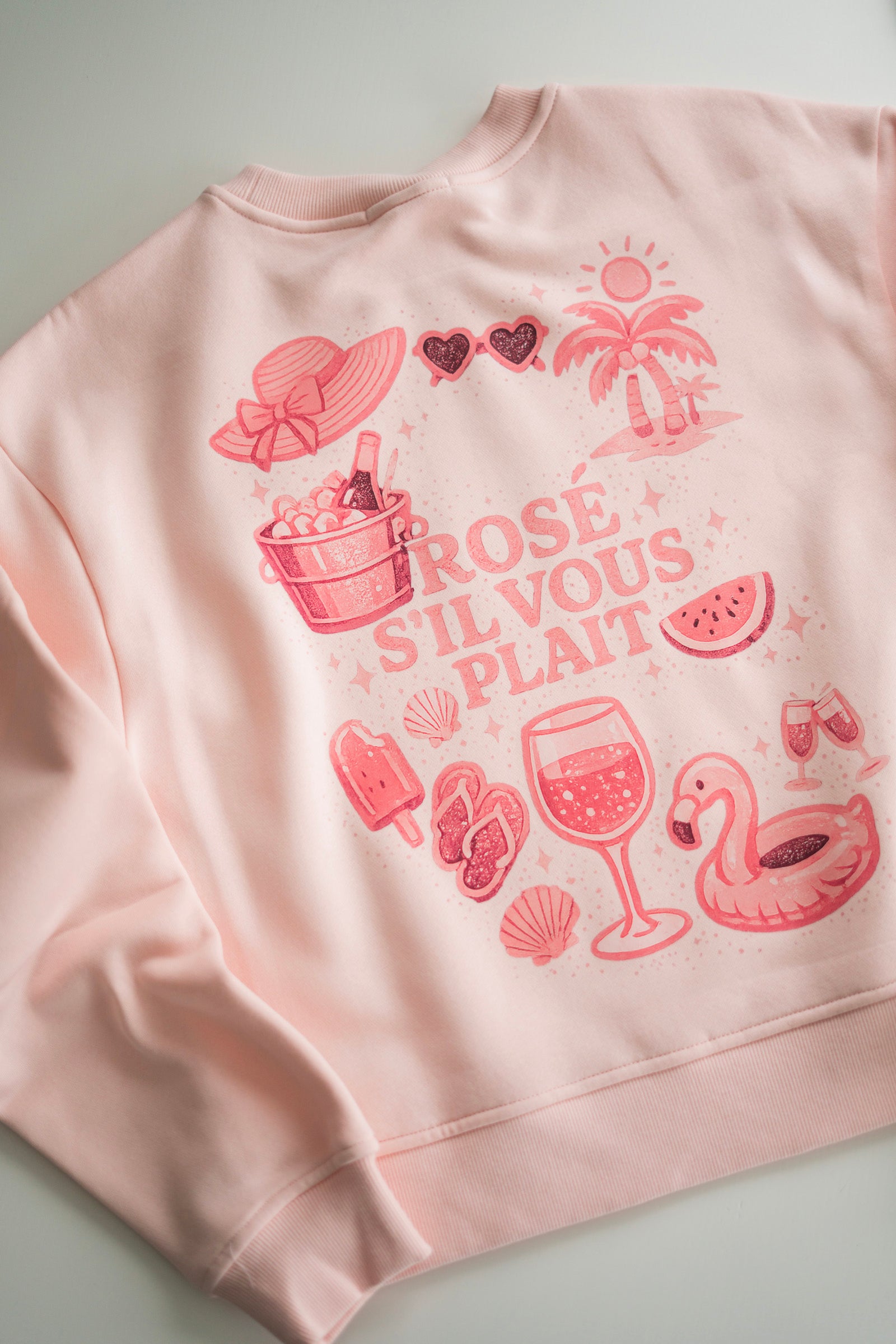 リメイクトレーナー ROSE Sugarplum Lattice Half Zip Sweatshirt | LoveShackFancy x Roller Rabbit