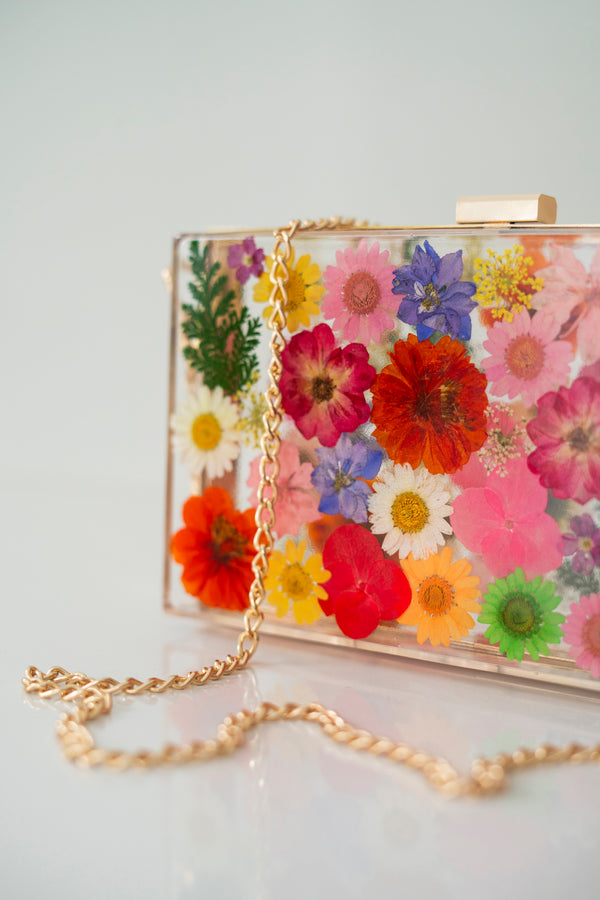 MULTICOLOR FLORAL CLUTCH