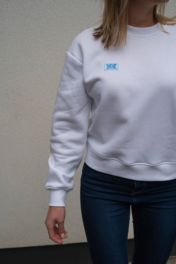 TOO CLOSE WHITE SWEATER